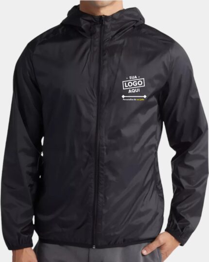 Jaqueta Corta Vento Masculina com Capuz Personalize com sua Logo